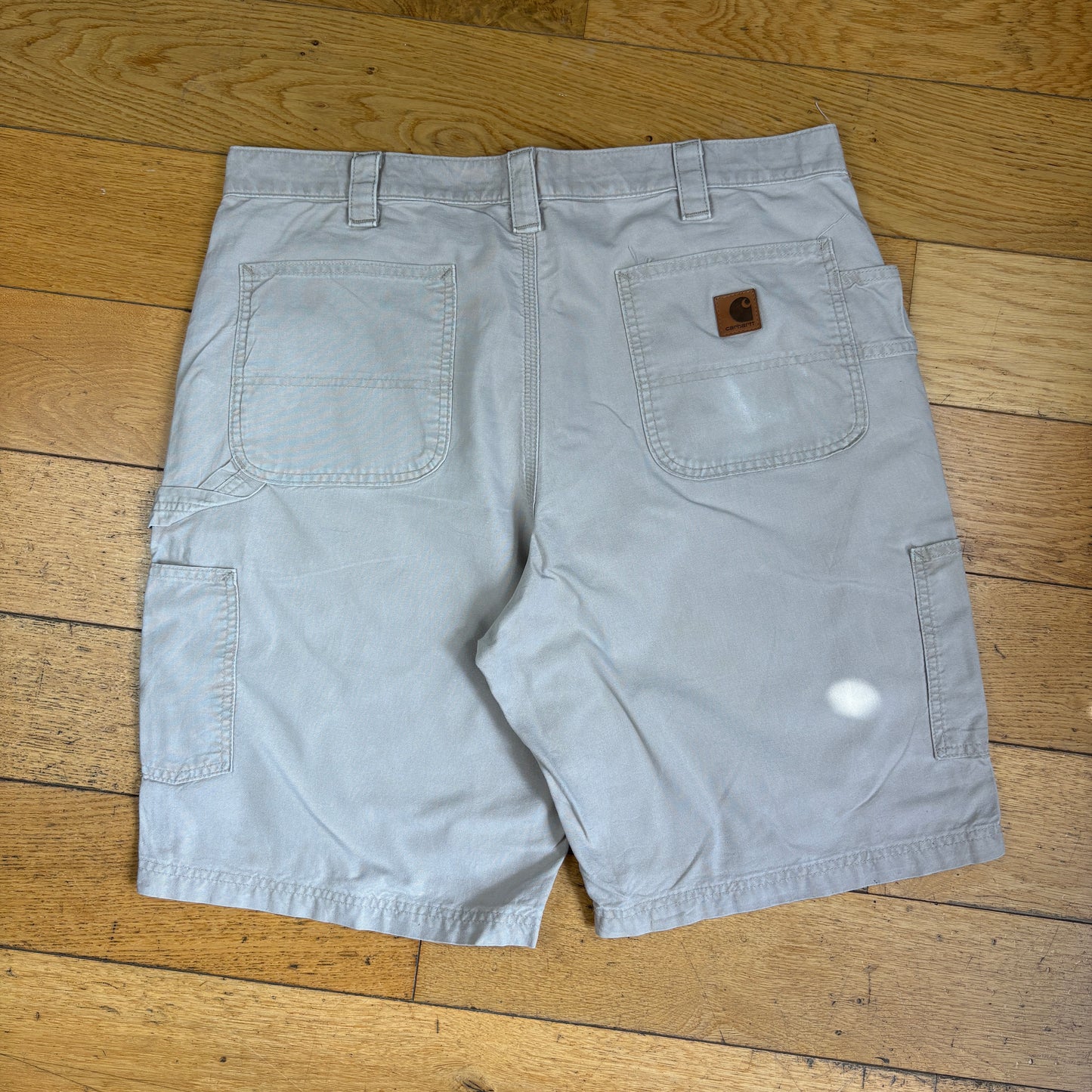 Vintage Carhartt Cream Workwear Baggy Carpenter Shorts - 38