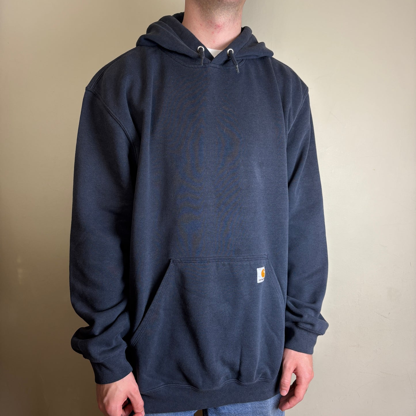 Vintage Carhartt Navy Hoodie Sweatshirt - 2XL