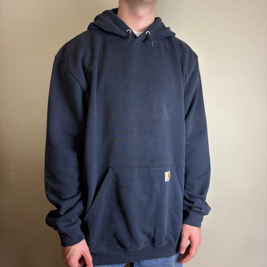 Vintage Carhartt Navy Hoodie Sweatshirt - 2XL