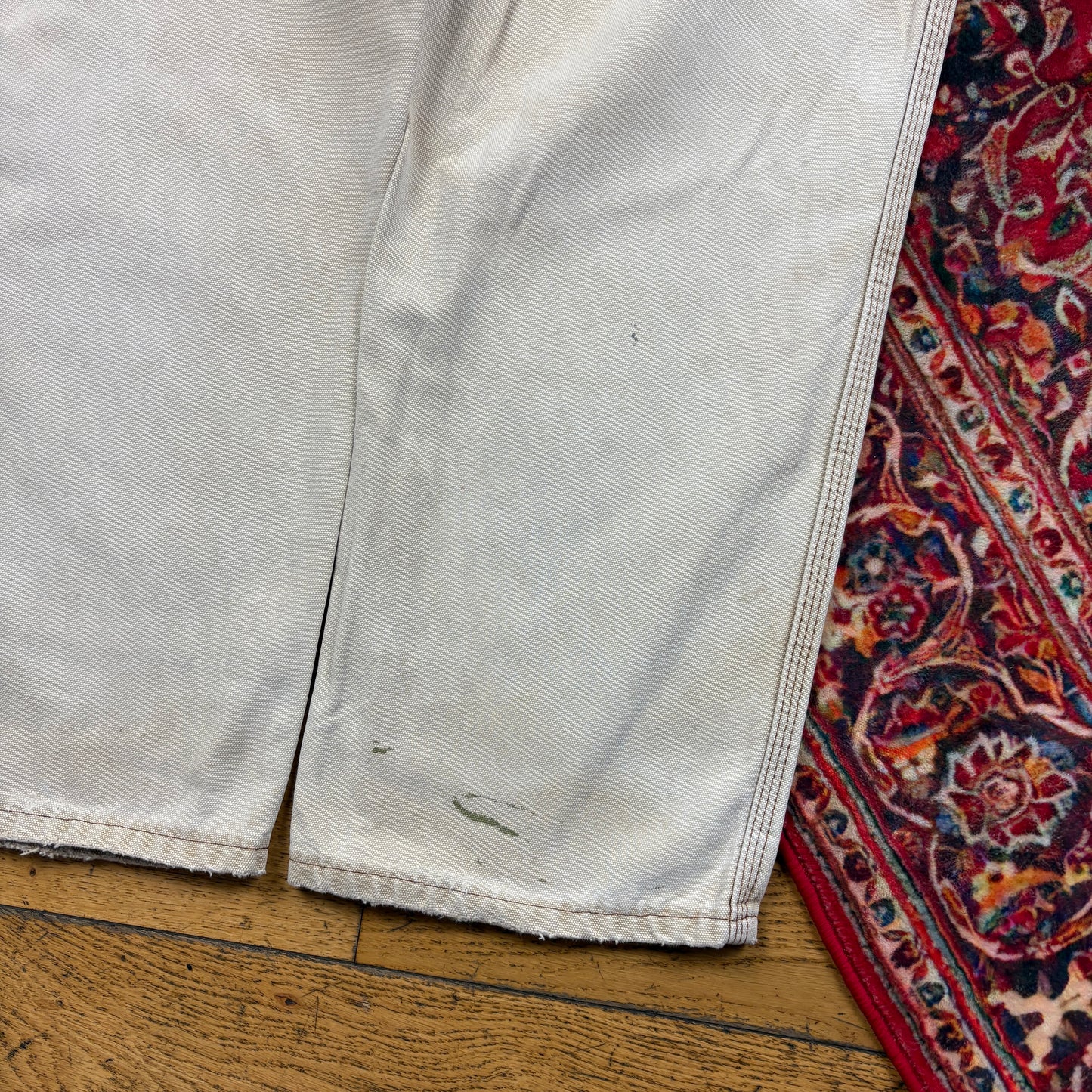 Vintage Dickies Cream Brown Workwear Carpenter Baggy Trousers - 33