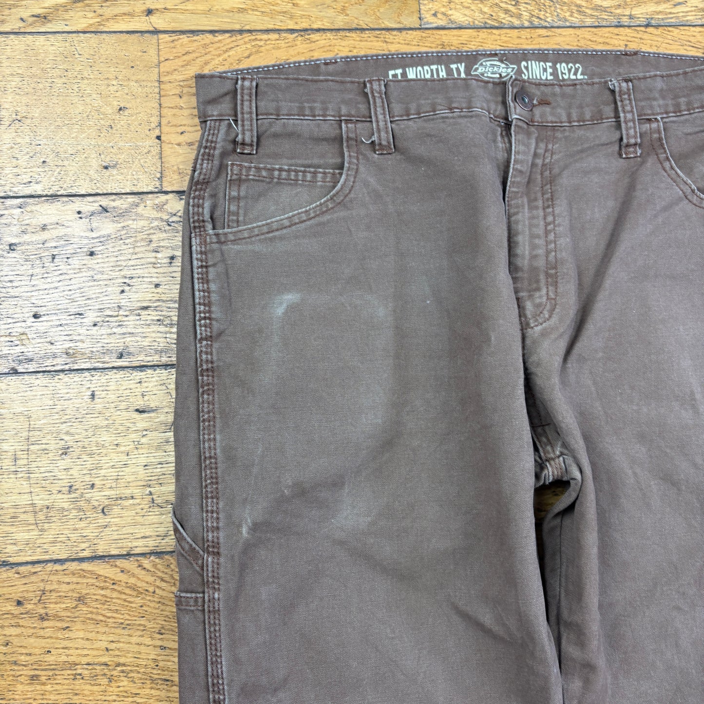 Vintage Dickies Brown Workwear Carpenter Baggy Trousers - 34