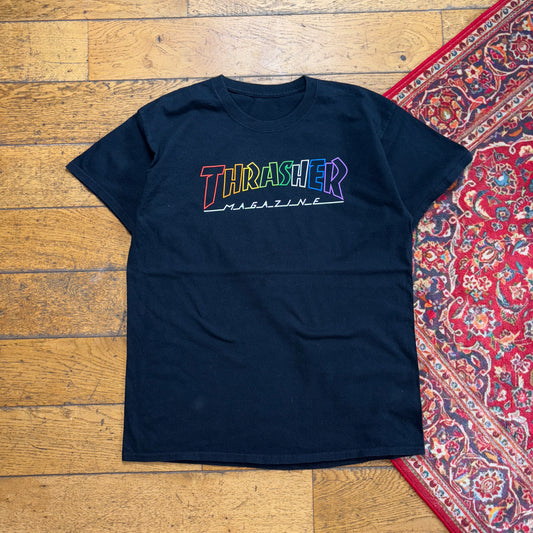 Vintage Thrasher Black Skate Graphic T-Shirt - M