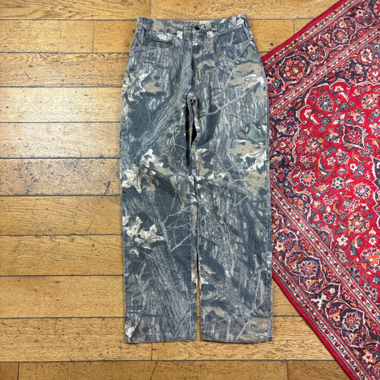 Vintage Real Tree Camo Green Hunting Workwear Trousers - 30