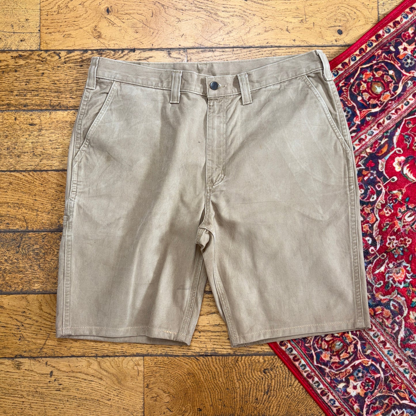 Vintage Carhartt Light Brown Workwear Baggy Carpenter Shorts - 38