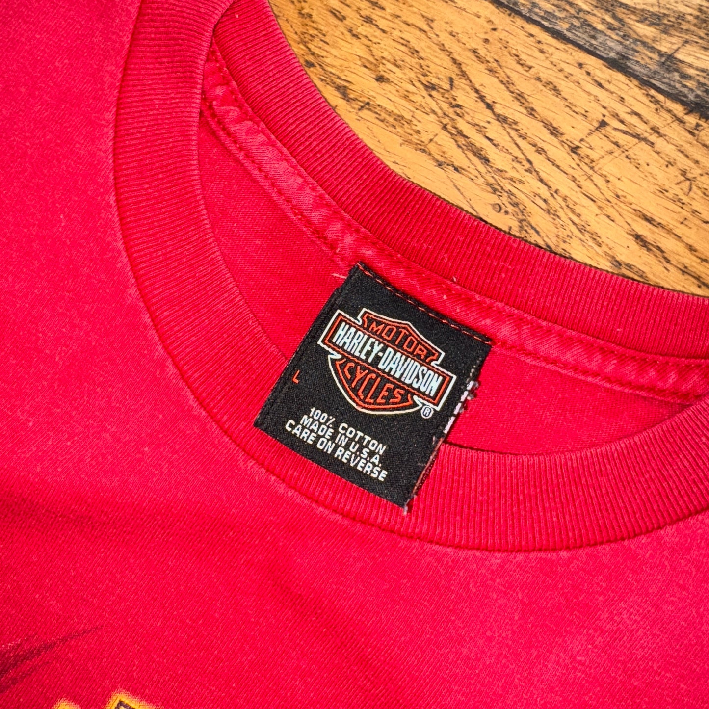 Vintage Harley Davidson Red Boxy Graphic T-Shirt - S