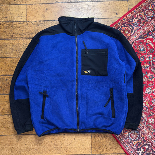 Vintage Mountain Hardwear Blue Black Gorpcore Hiking Fleece Jumper Jacket - XL