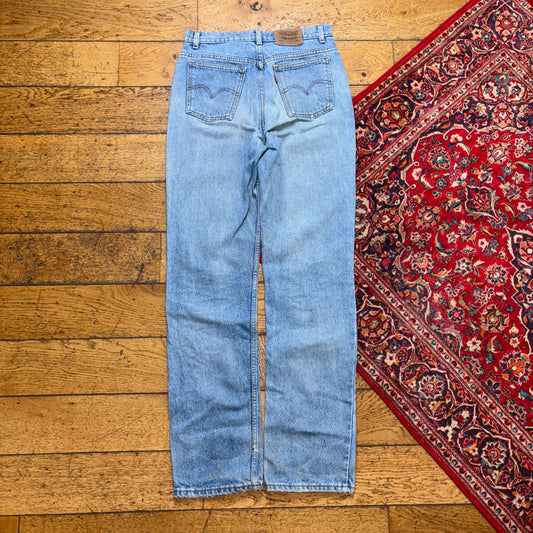 Vintage Levis 619 Orange Tab Straight Blue Denim Jeans - 30L