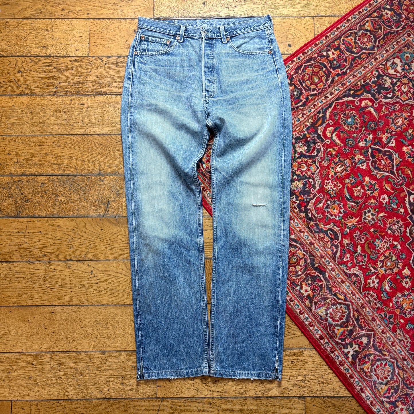 Vintage Levis 501 Straight Blue Denim Jeans - 32R