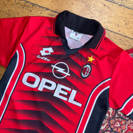 Vintage Lotto AC Milan Red Football Polo Shirt - XS