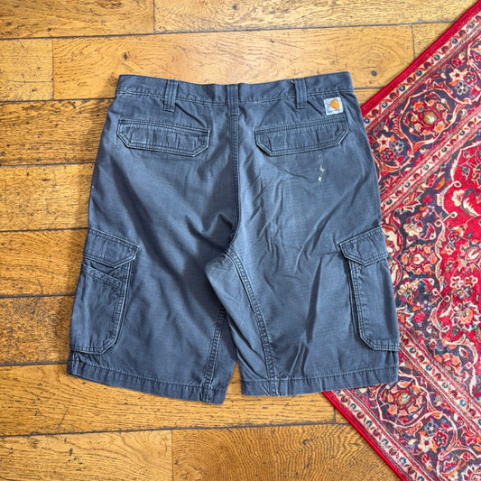Vintage Carhartt Grey Workwear Baggy Carpenter Shorts - 36