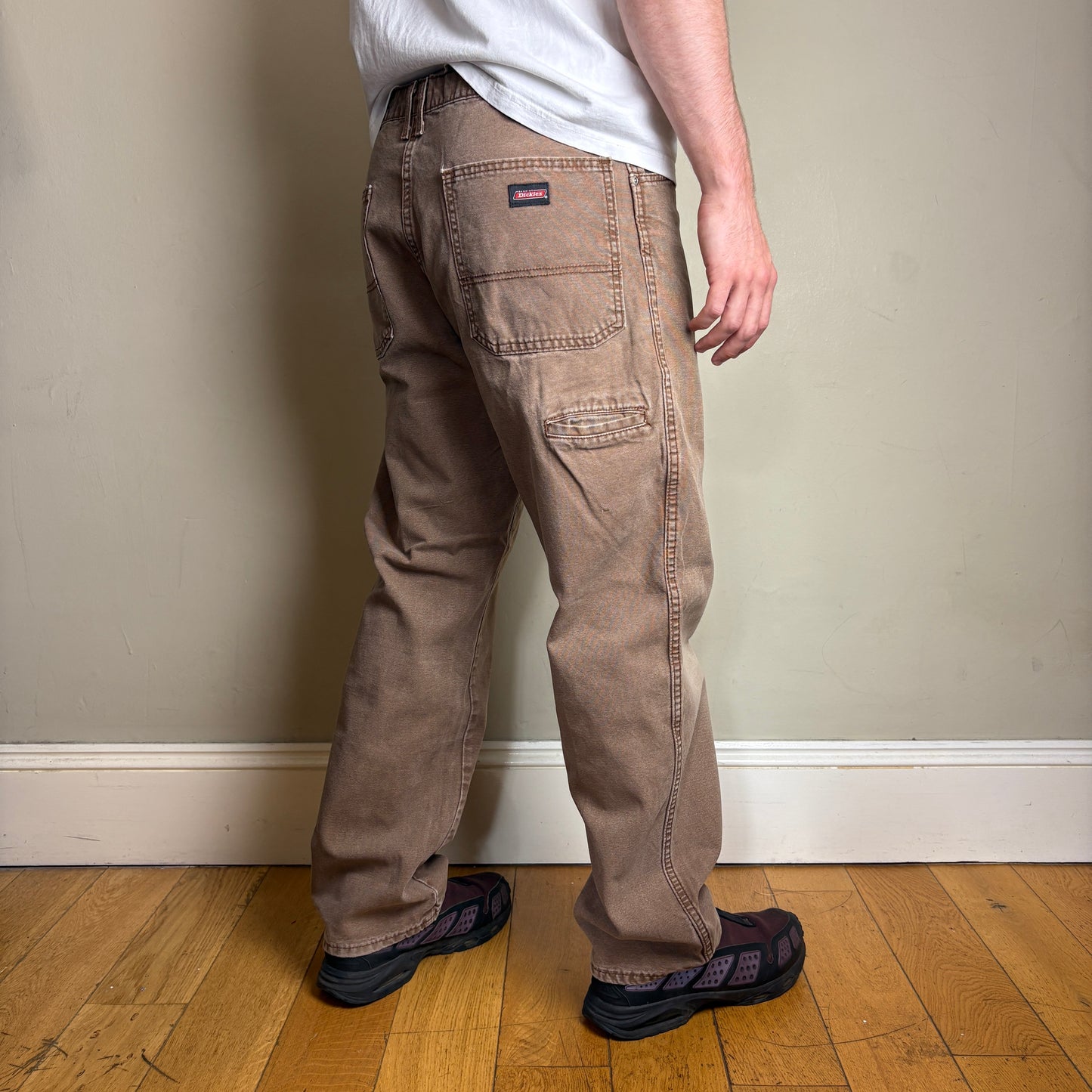 Vintage Dickies Brown Workwear Carpenter Baggy Trousers - 36S