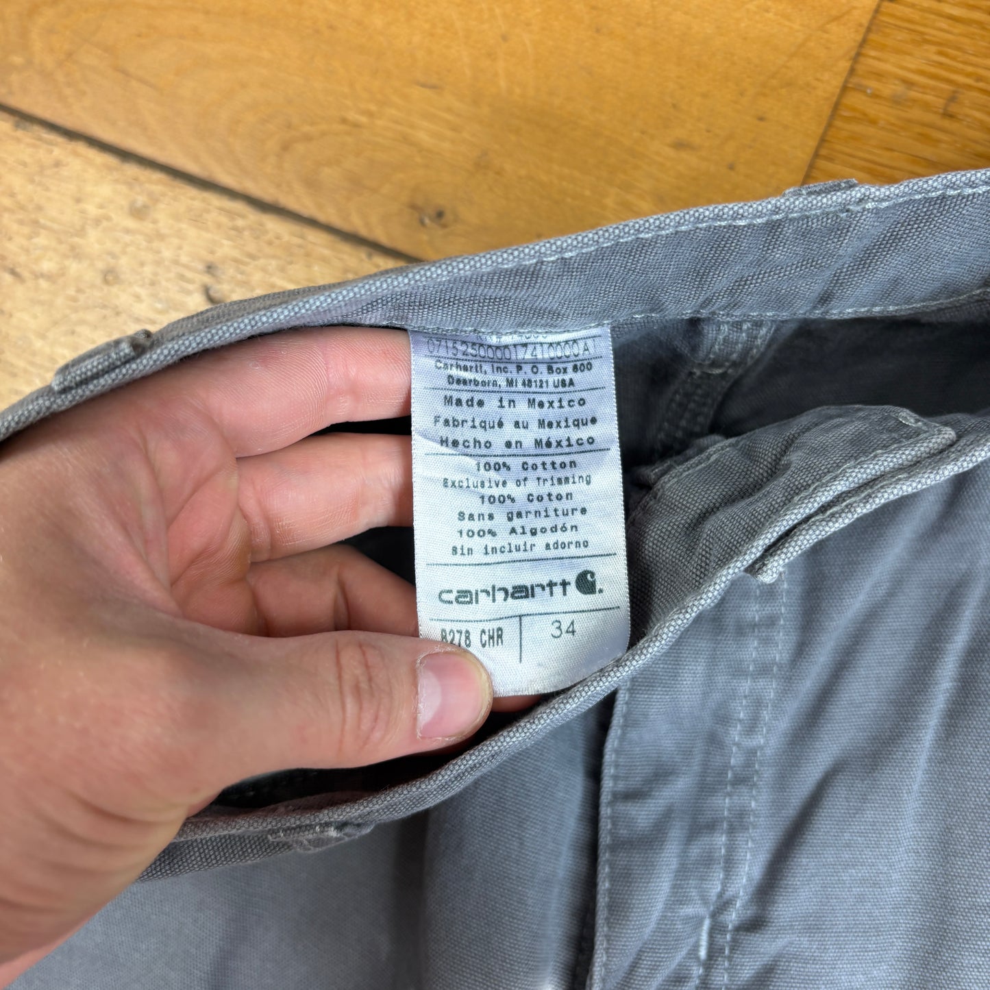 Vintage Carhartt Grey Workwear Baggy Carpenter Shorts - 34