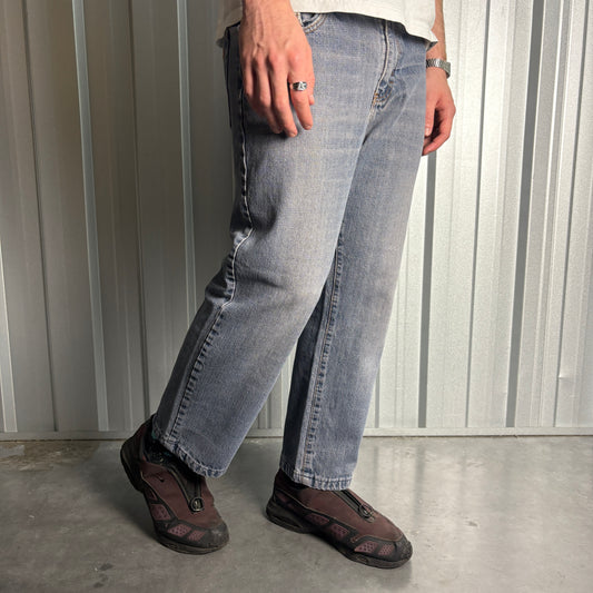 Vintage Diesel Blue Embroidered Y2K Baggy Jeans - 34S