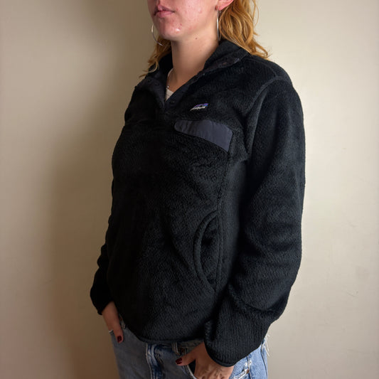 Vintage Patagonia Black Womens Fleece Gorpcore Jumper Sweatshirt - M