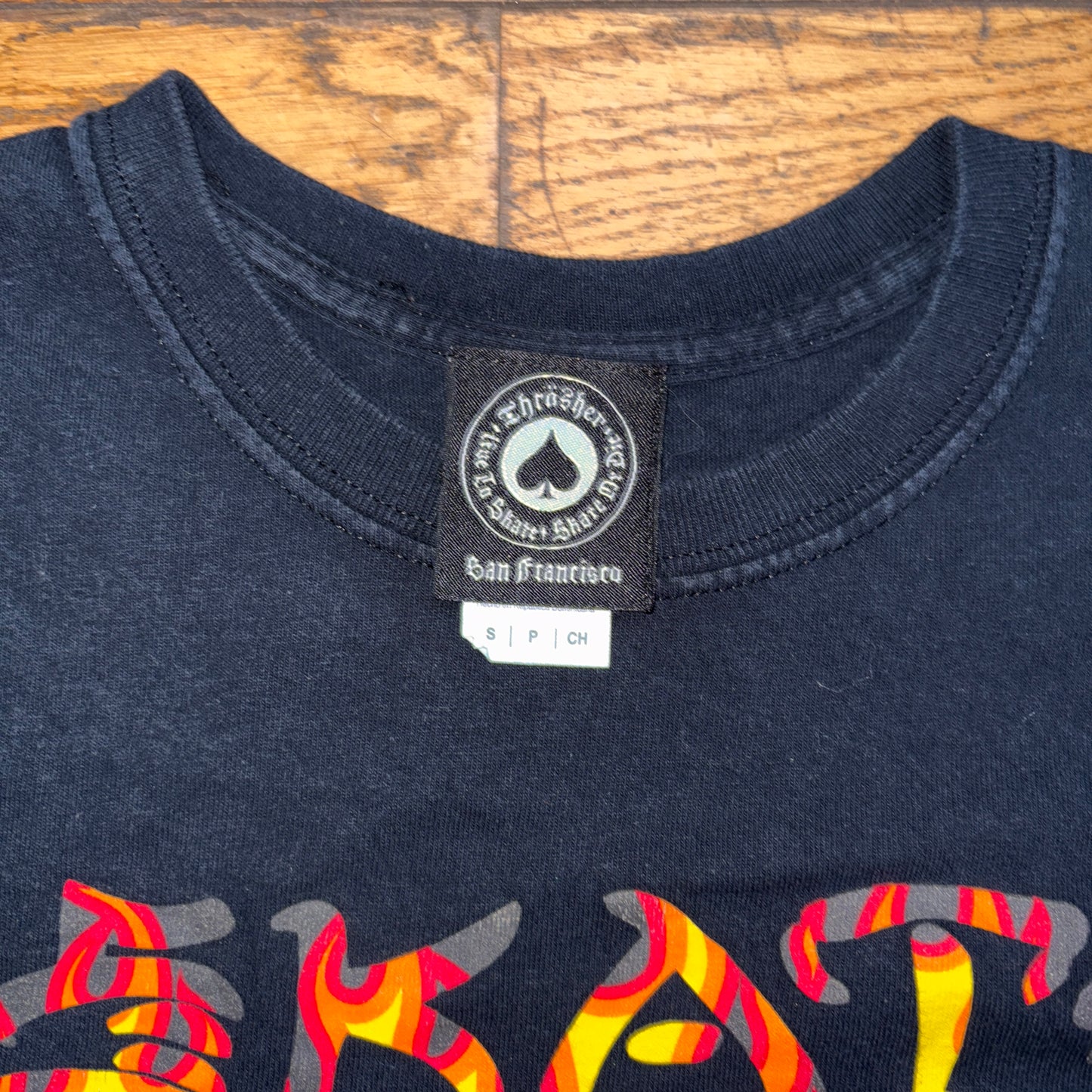 Vintage Thrasher Black Skate Graphic T-Shirt - XS