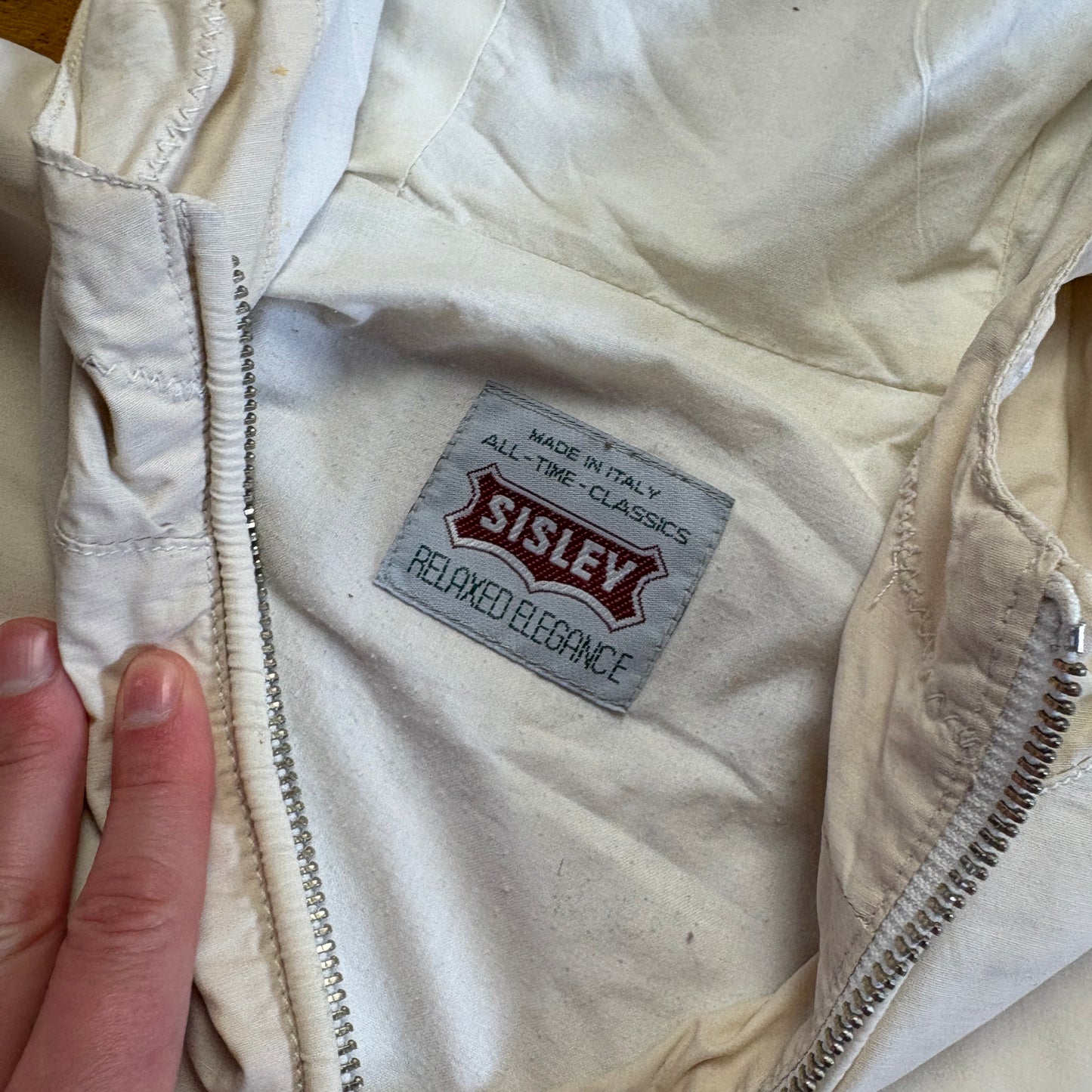 Vintage 90s Sisley Cream Parka Jacket - XL