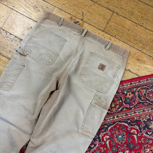 Vintage Carhartt Brown Workwear Carpenter Baggy Trousers - 38