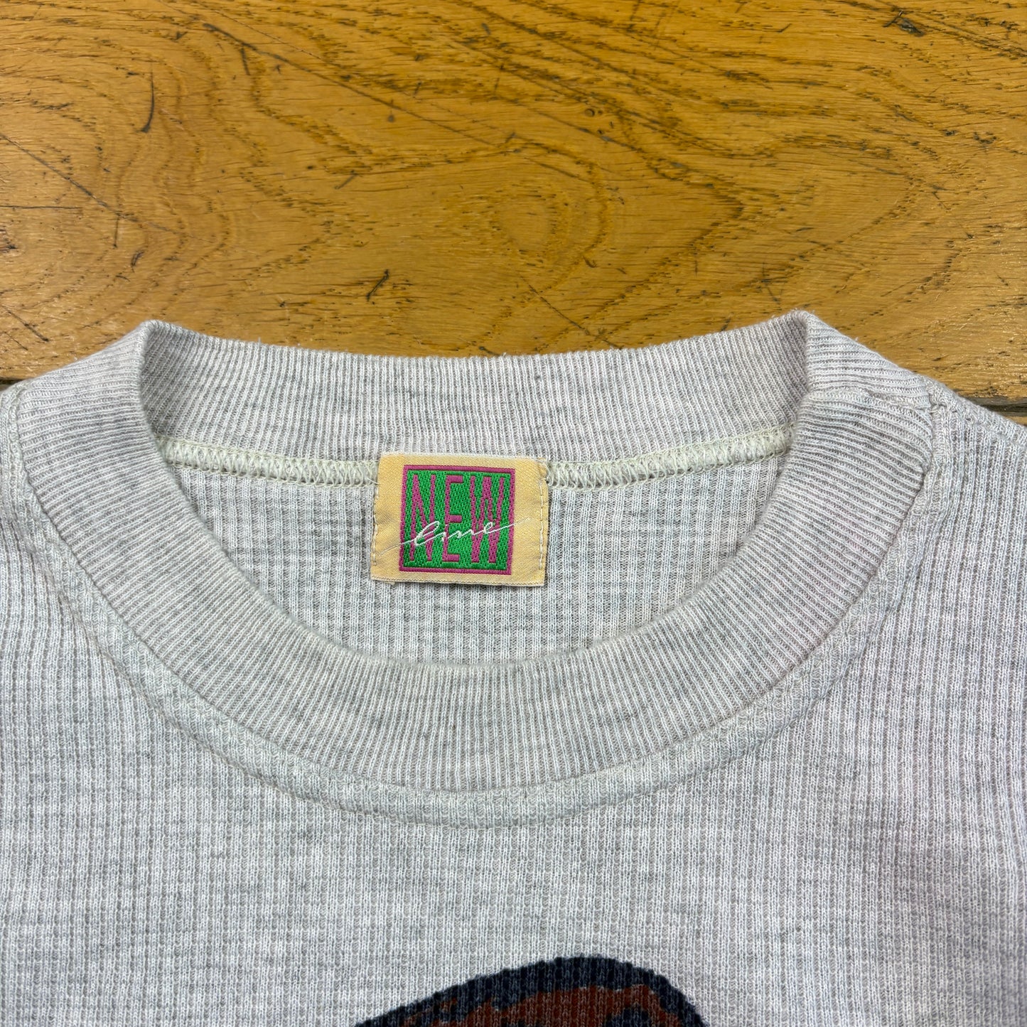 Vintage 90s Grey Long Sleeve Graphic T-Shirt - XS