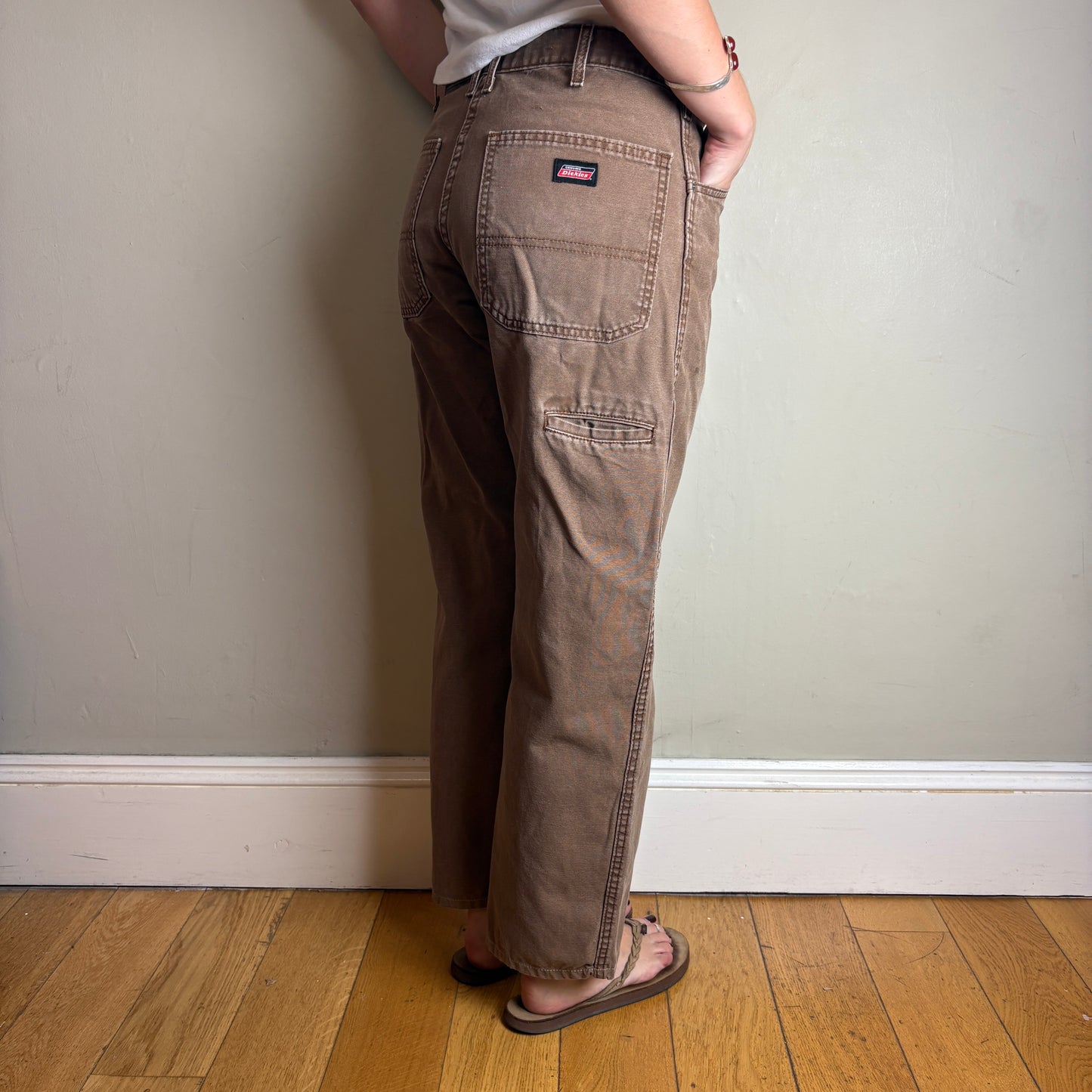 Vintage Dickies Brown Workwear Carpenter Baggy Trousers - 32S