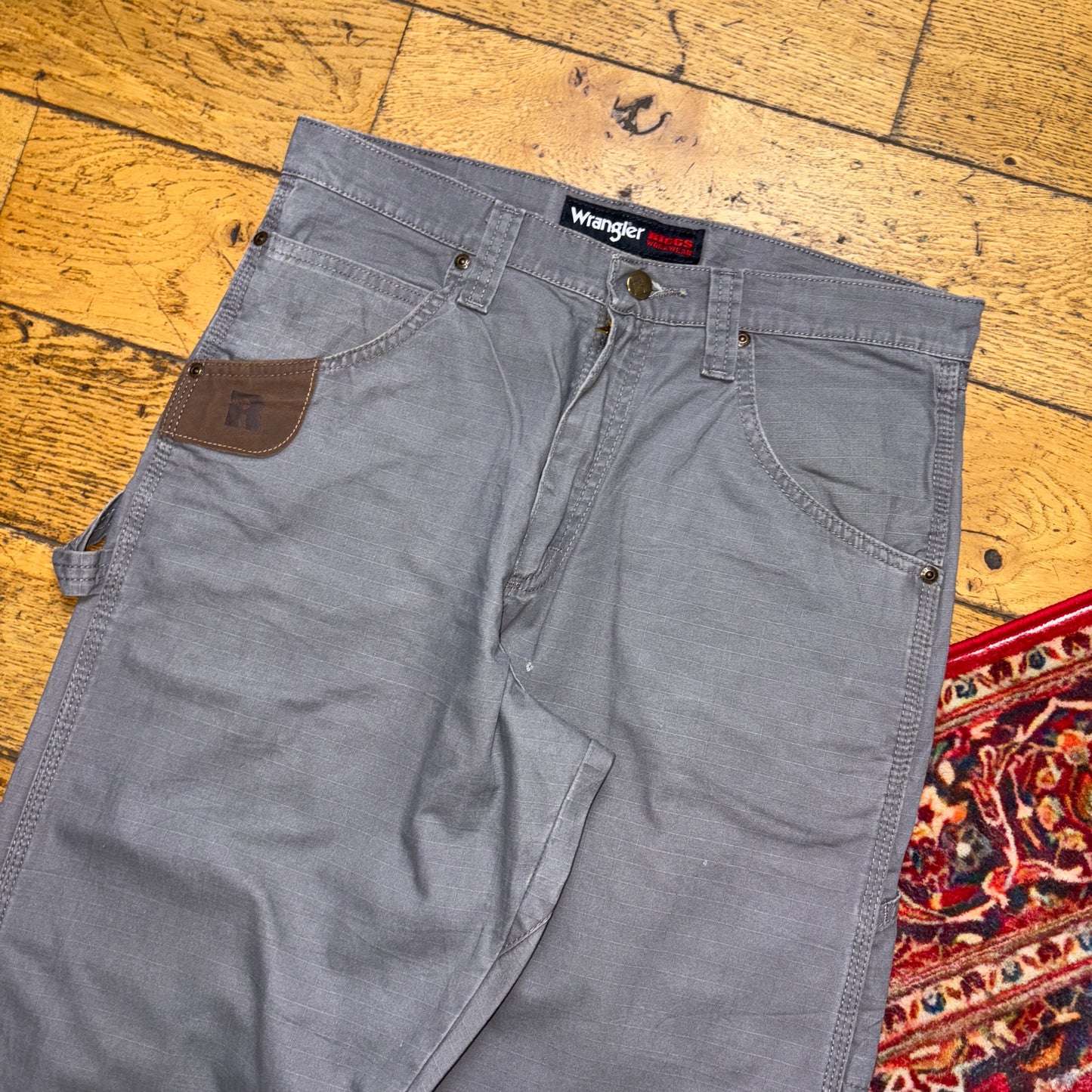 Vintage Wrangler Grey Carpenter Workwear Baggy Trousers - 32L