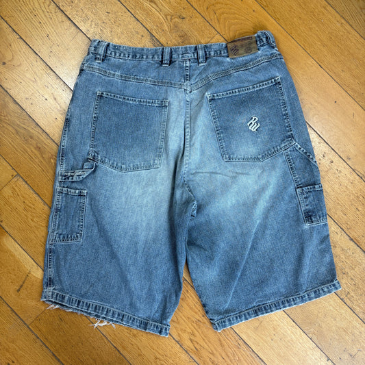 Vintage Rocawear Embroidered Hip Hop Blue Baggy Shorts Jorts - 38
