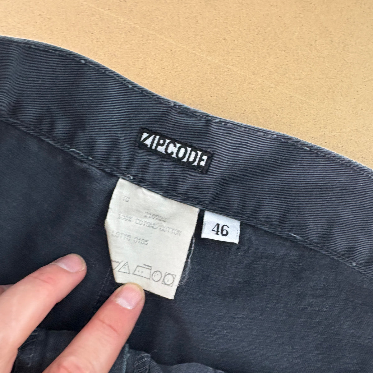 Vintage Navy Grey Cargo Fatigue Y2K Straight Jeans - 32L