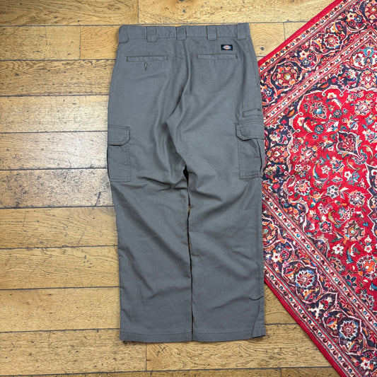 Vintage Dickies 874 Khaki Brown Cargo Baggy Skate Trousers - 36