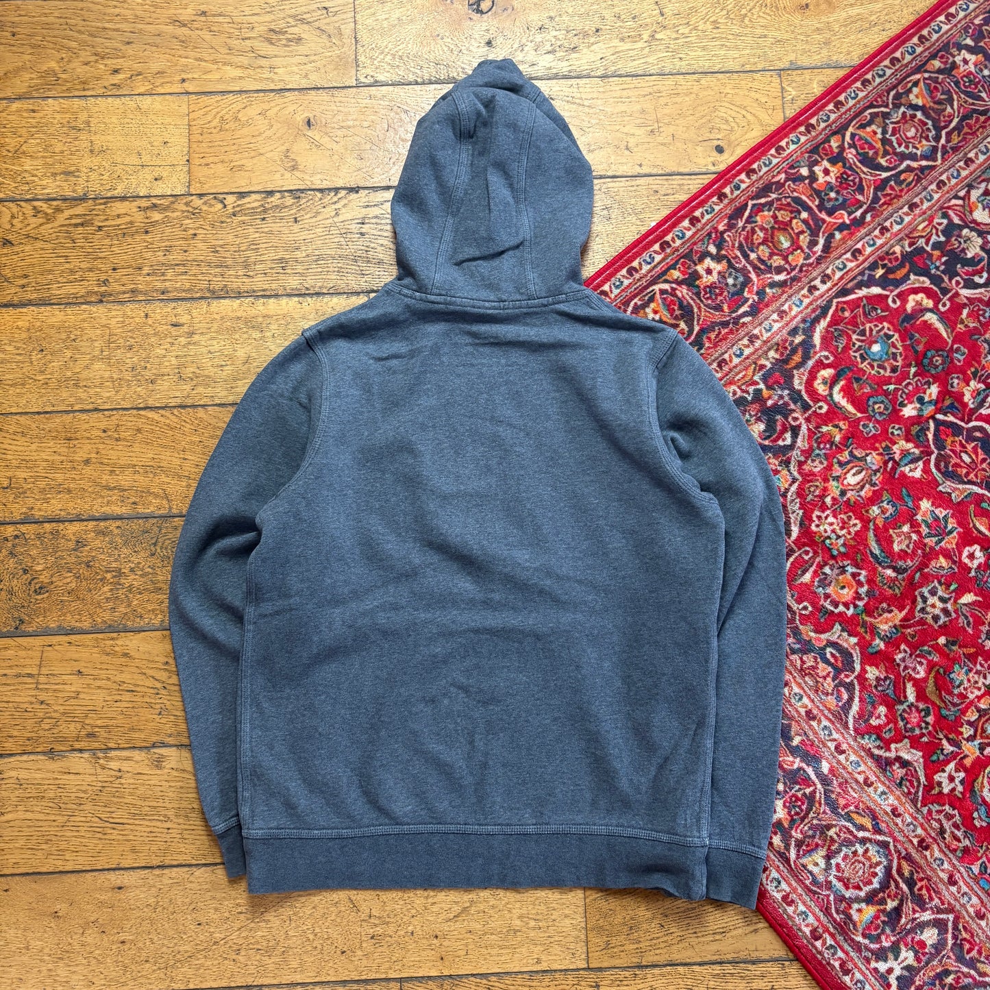 Vintage Nike Grey Swoosh Hoodie Embroidered Sweatshirt - M