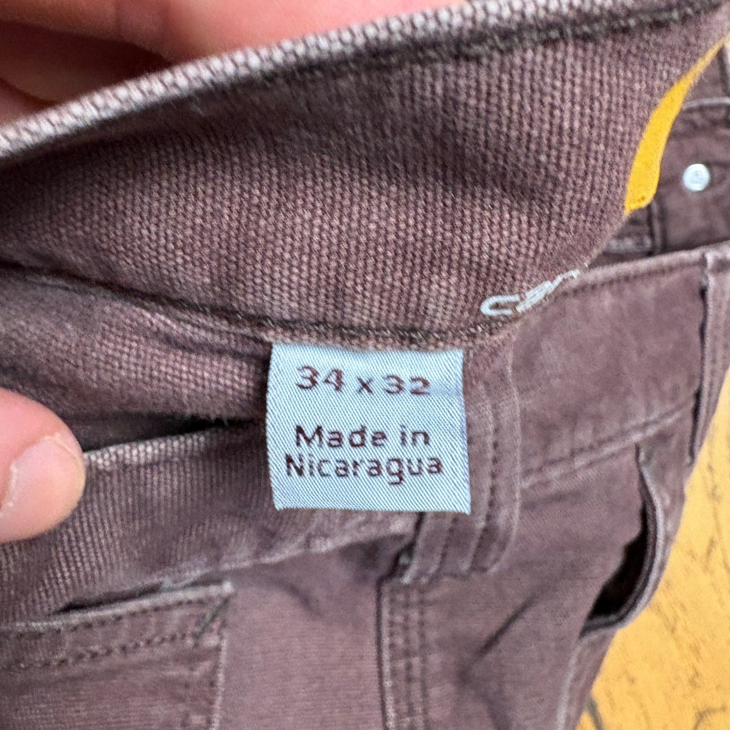 Vintage Carhartt Workwear Burgundy Carpenter Straight Trousers - 34R