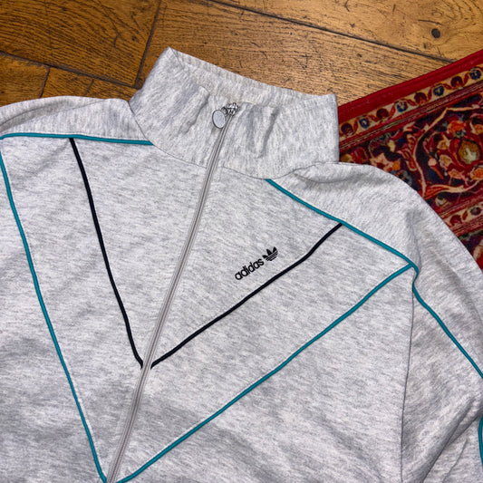 Vintage 90s Adidas Grey Embroidered Sweatshirt - M