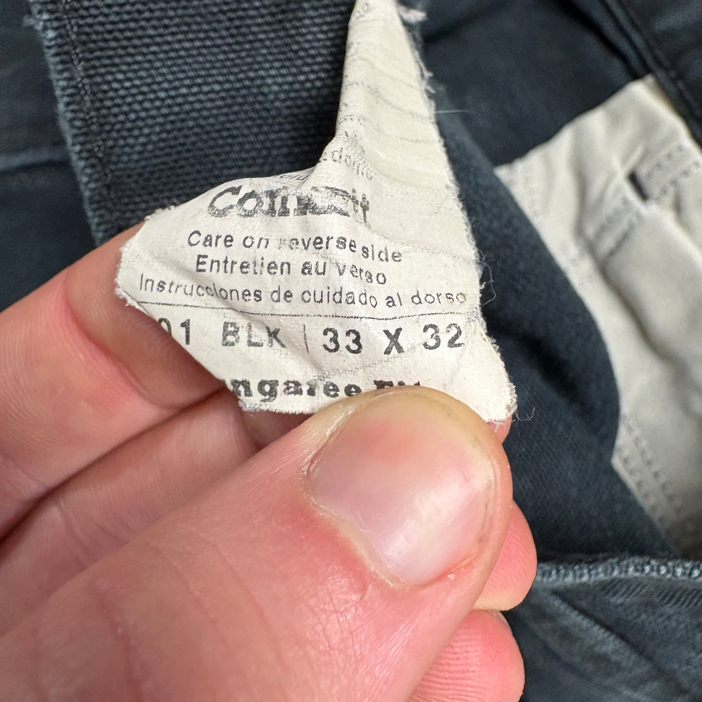 Vintage Carhartt Black Double Knee Workwear Carpenter Baggy Trousers - 33R