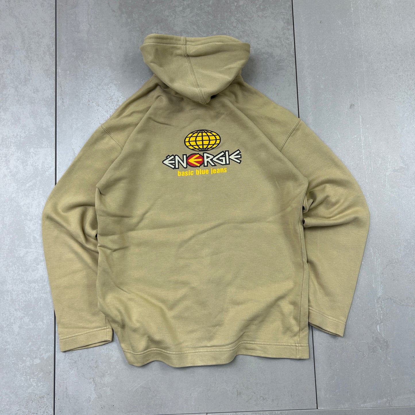 Vintage Energie Skate Skateboards Hoodie Cream Sweatshirt - S