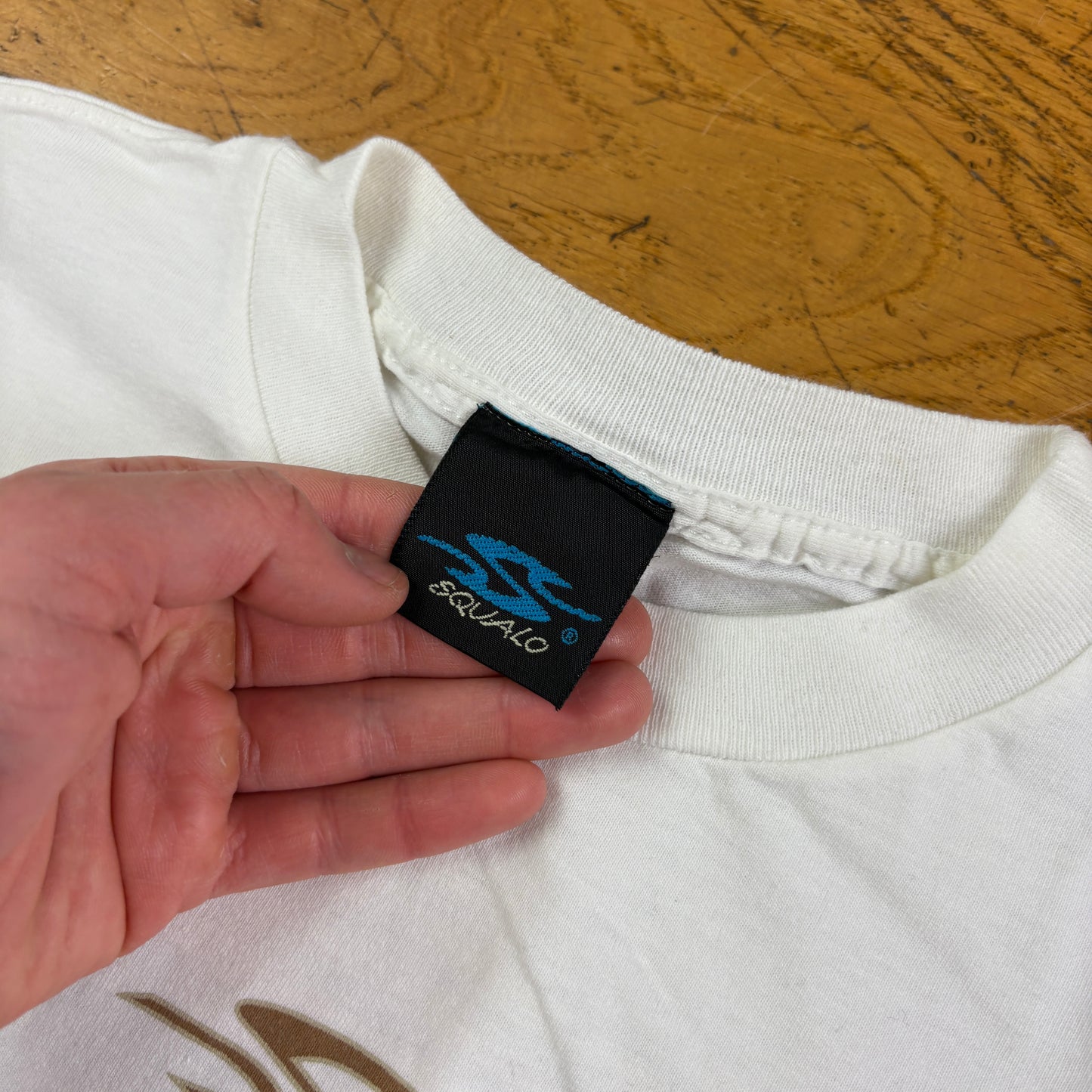 Vintage 1999 Squalo Surfwear White Single Stitch Graphic T-Shirt - XS