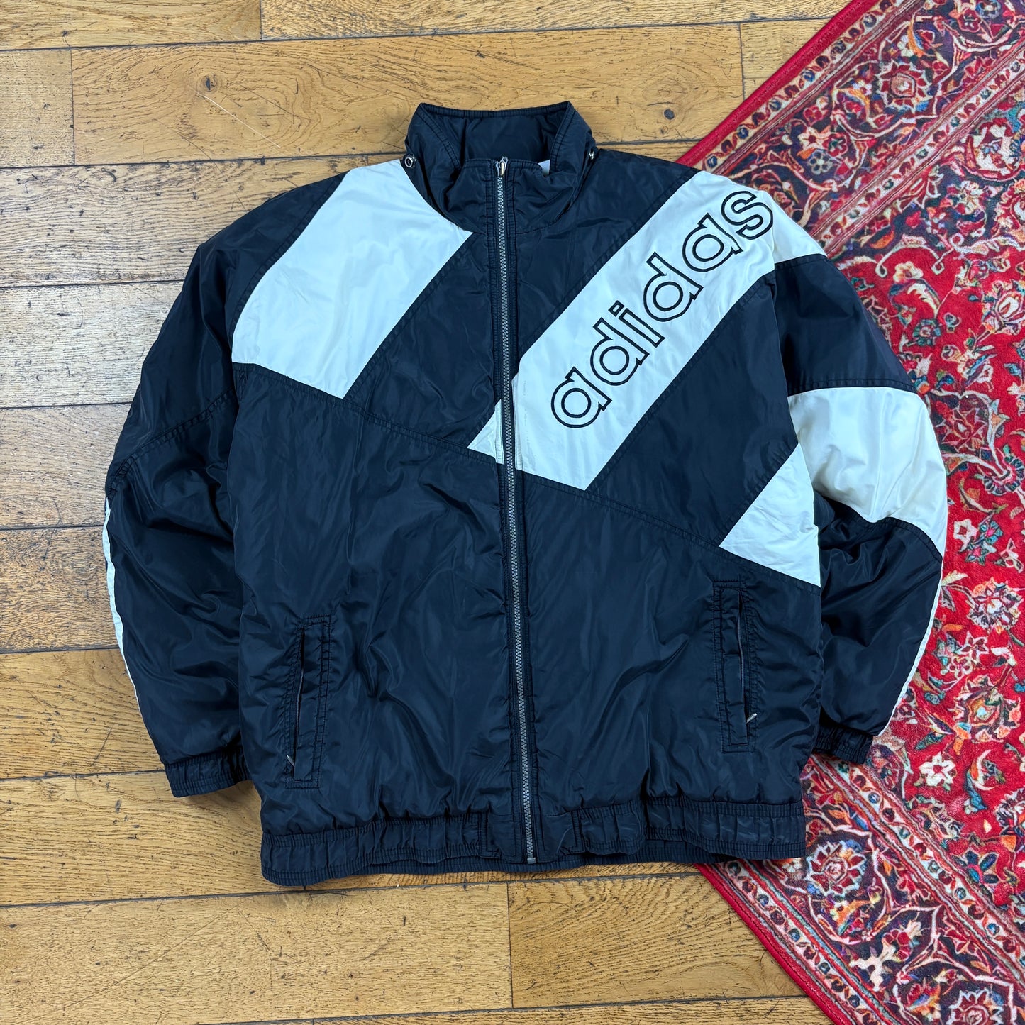 Vintage 90s Adidas Black Padded Jacket - M