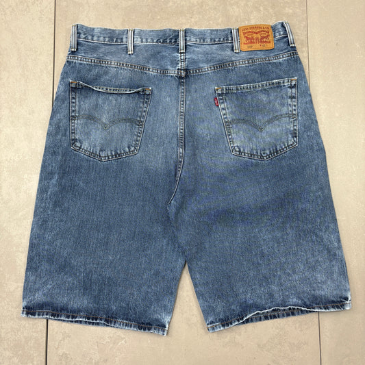 Vintage Levis 569 Blue Baggy Denim Shorts - 42