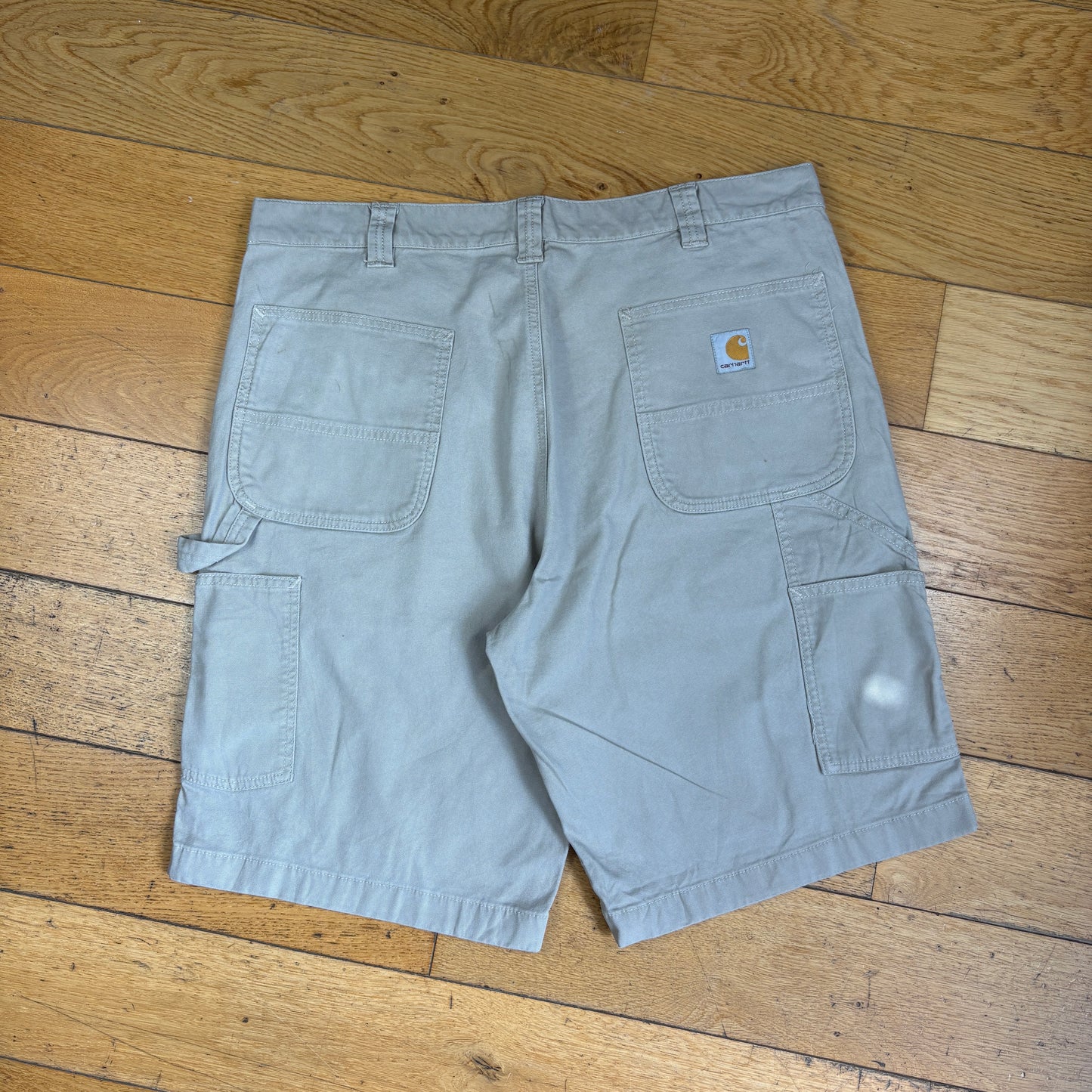 Vintage Carhartt Cream Workwear Baggy Carpenter Shorts - 38