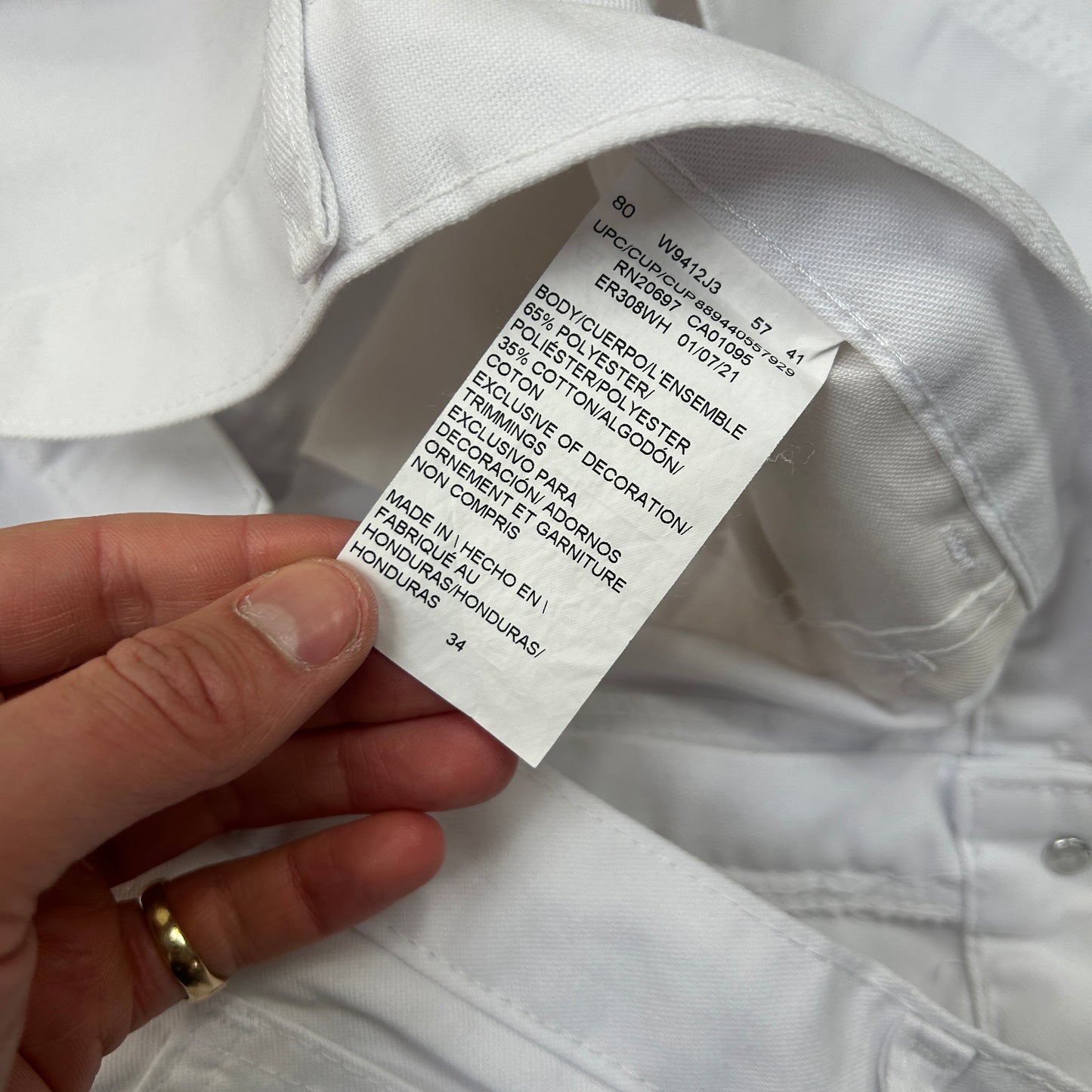 Vintage Dickies Workwear Carpenter White Baggy Shorts - 34