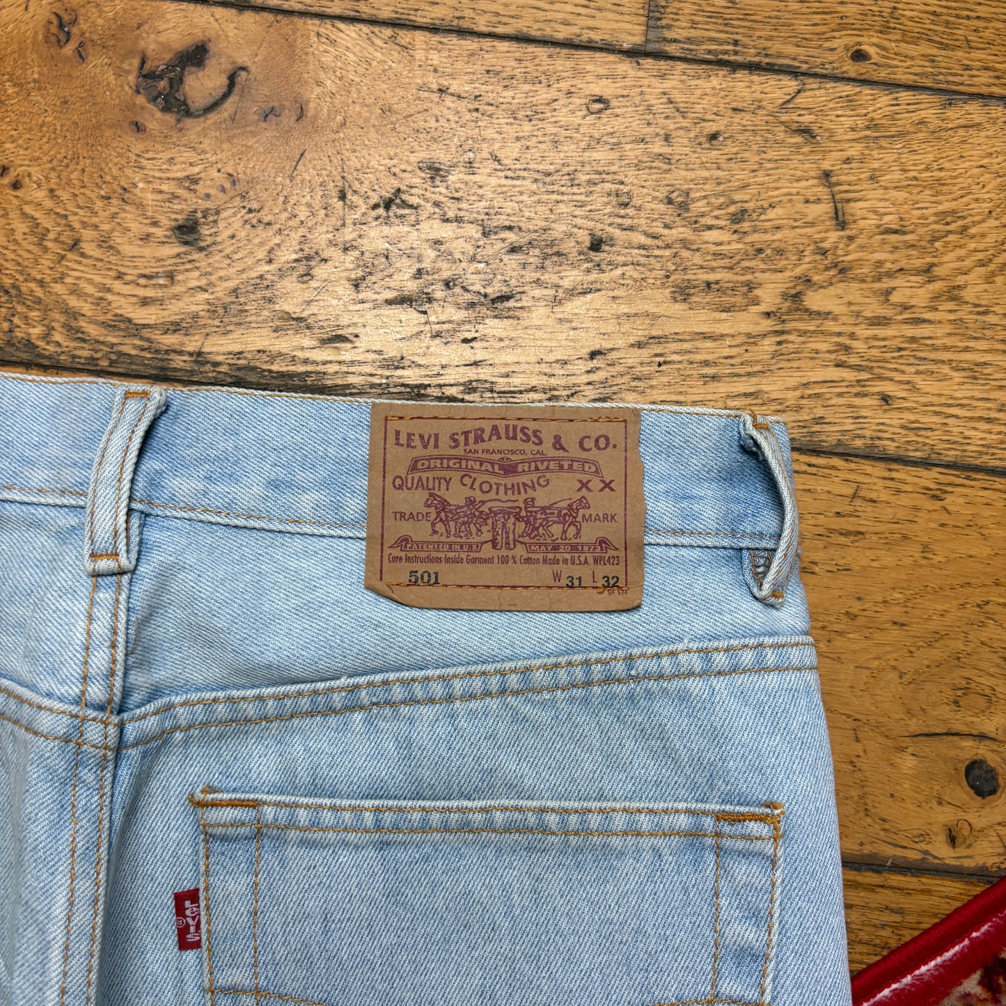 Vintage Levis 501 Straight Blue Denim Jeans - 31R