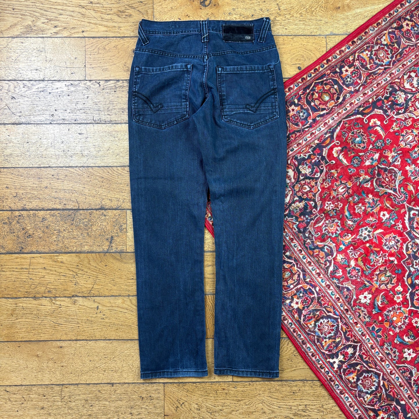 Vintage Ecko Unltd Embroidered Y2K Hip Hop Blue Straight Jeans - 30