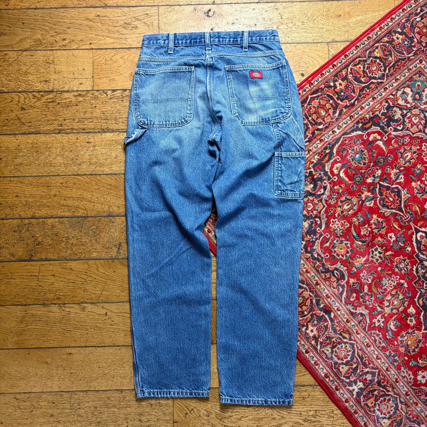 Vintage Dickies Workwear Carpenter Baggy Blue Jeans - 34L