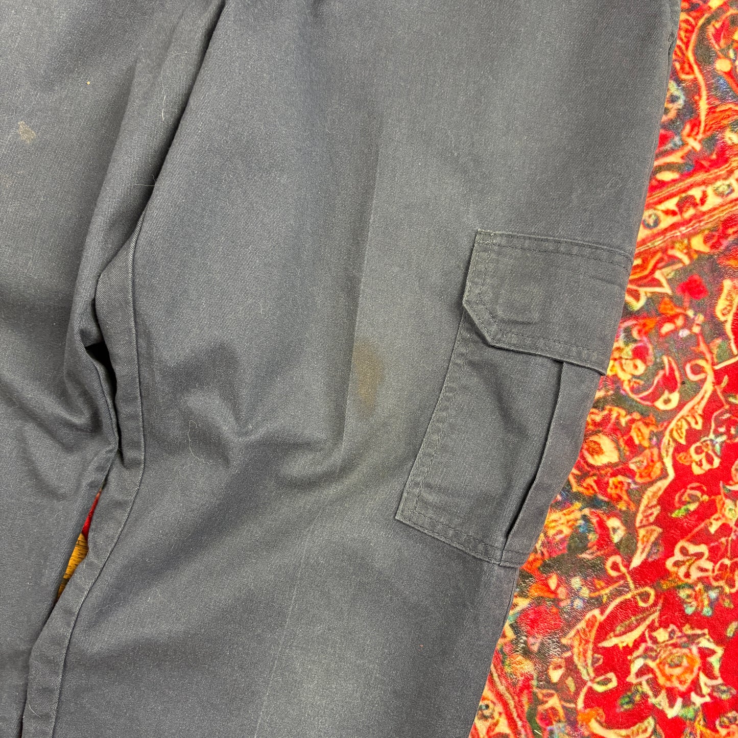 Vintage Dickies 874 Navy Cargo Baggy Skate Trousers -  38