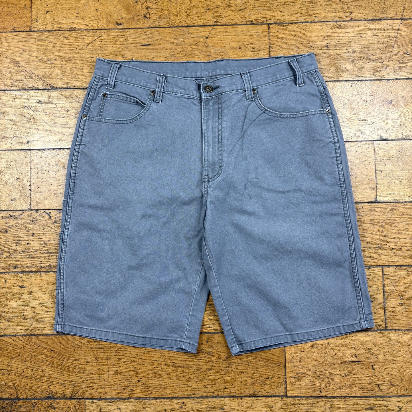 Vintage Dickies Workwear Carpenter Grey Baggy Shorts - 36