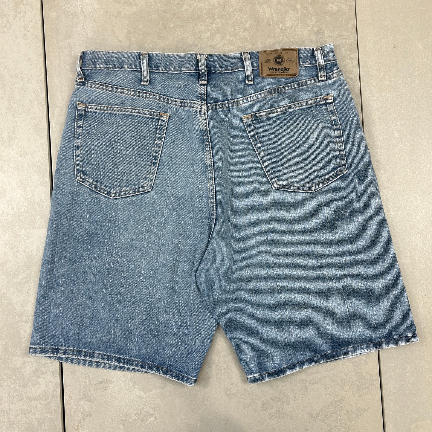 Vintage Wrangler Light Blue Denim Carpenter Baggy Shorts - 38