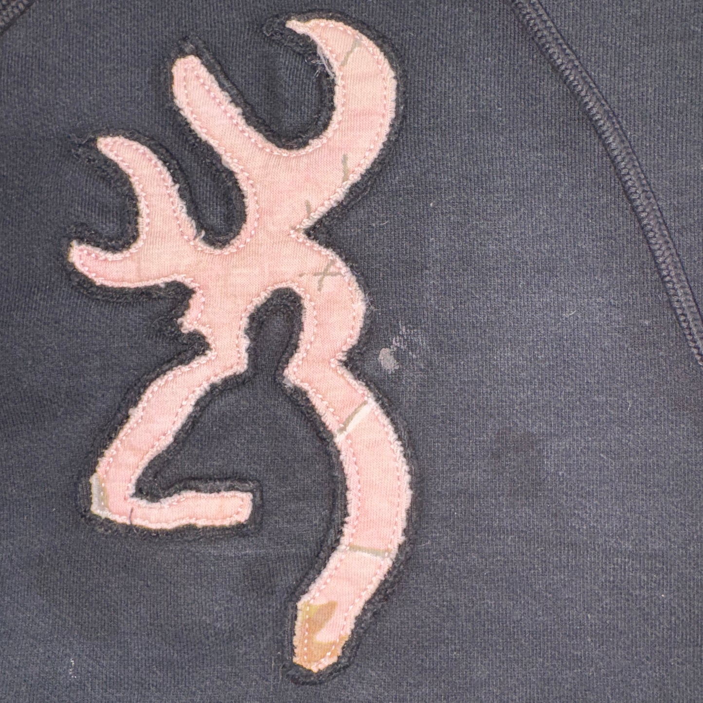 Vintage Realtree Black Camo Pink Hoodie Womens Embroidered Sweatshirt - L