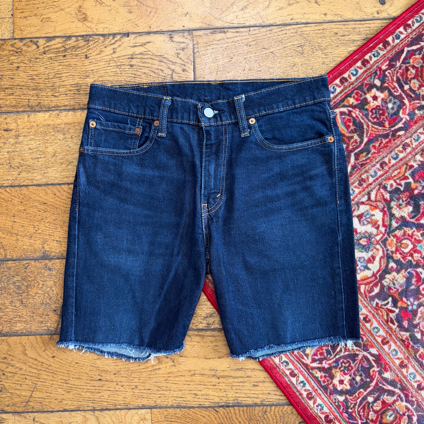 Vintage Levis 511 Slim Dark Blue Denim Shorts - 31