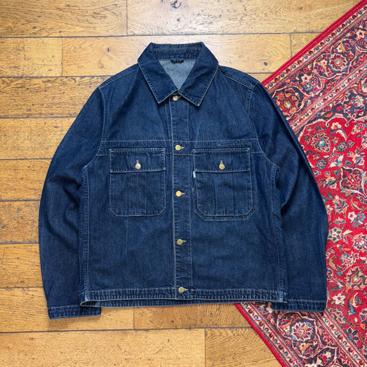 Vintage Navy Indigo Denim Hip Hop Jacket - XL