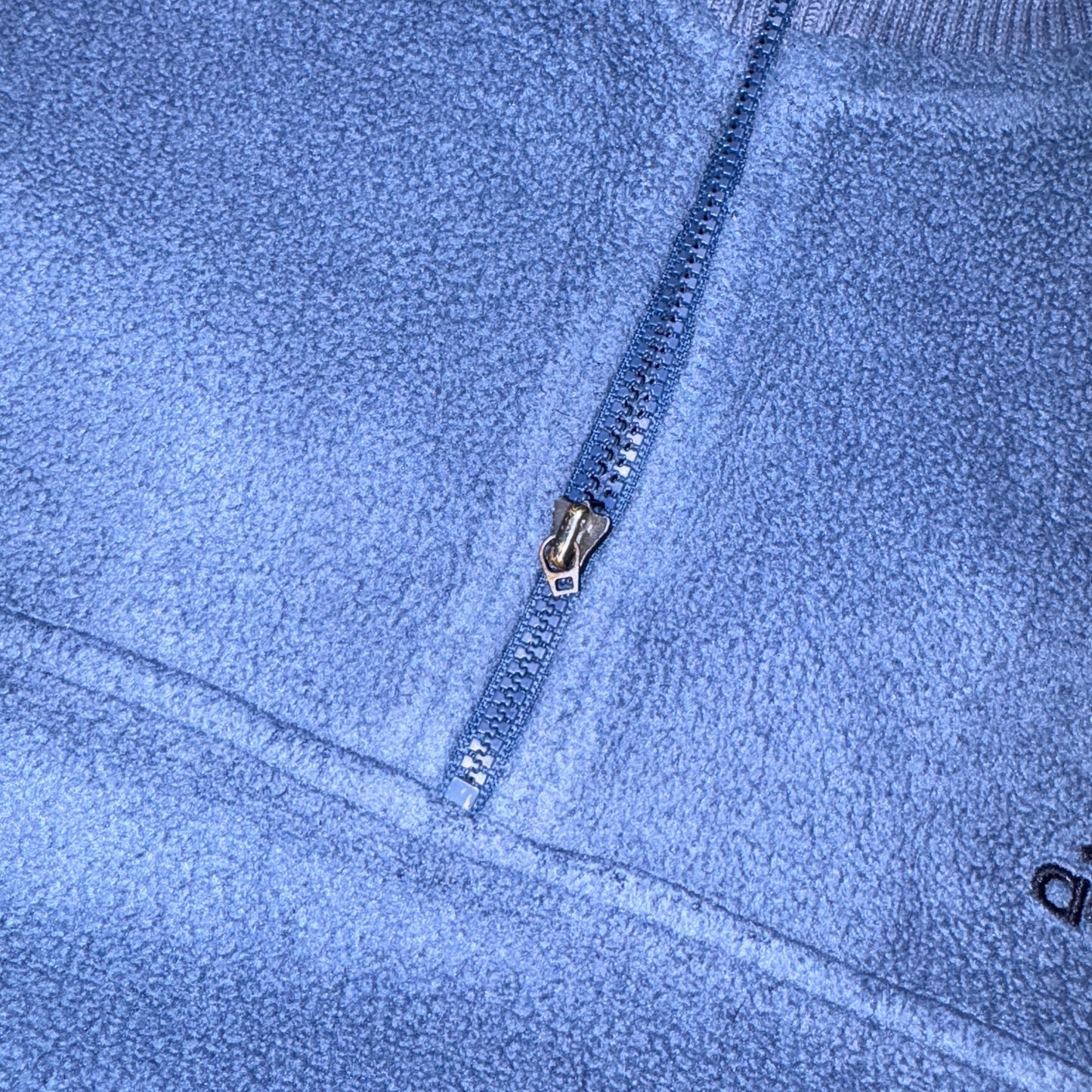 Vintage 90s Adidas Blue Embroidered Fleece Zip Sweatshirt - XL