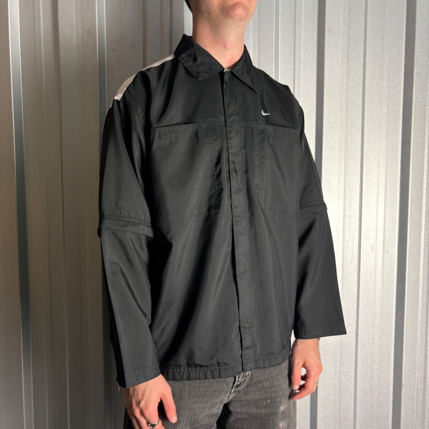 Vintage Nike Black 00s Y2K Harrington Coach Jacket - M