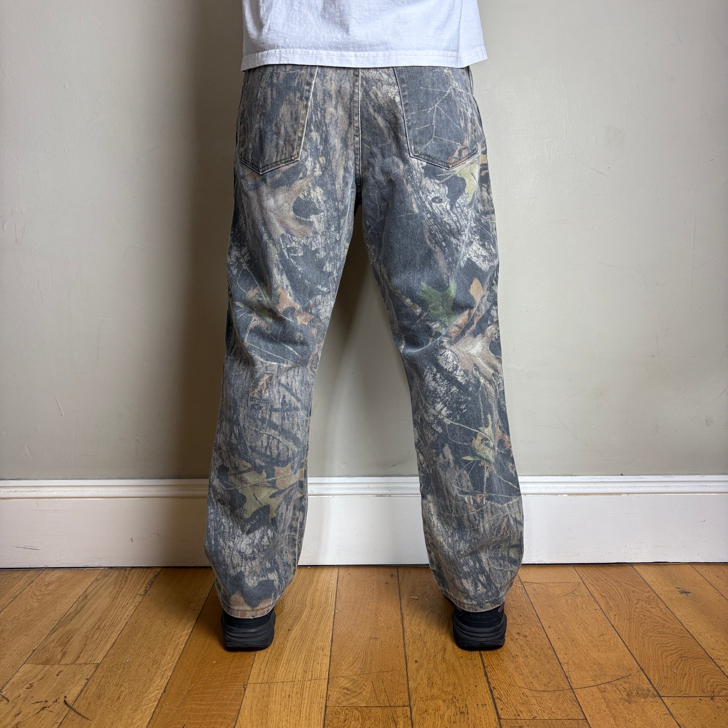 Vintage Real Tree Camo Green Double Knee Hunting Workwear Trousers - 34S