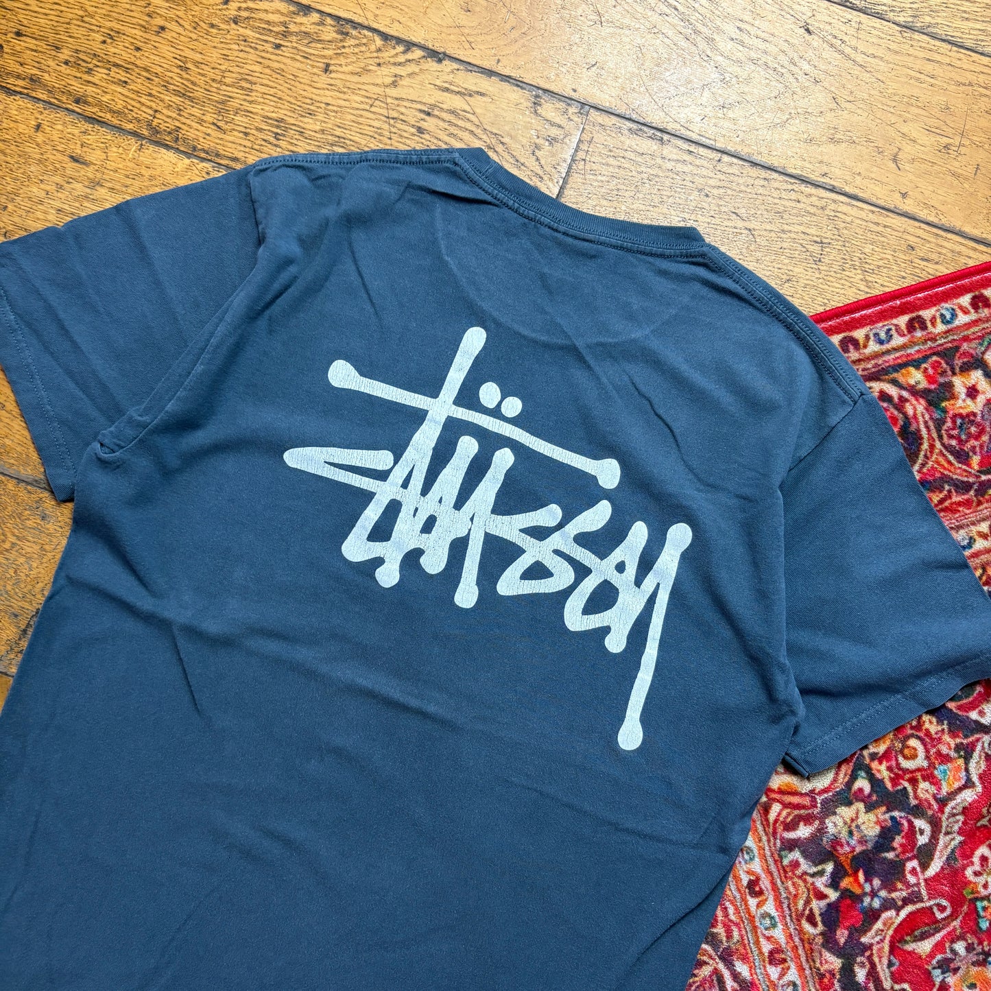 Vintage Stussy Blue Graphic T-Shirt - S